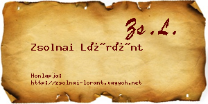 Zsolnai Lóránt névjegykártya